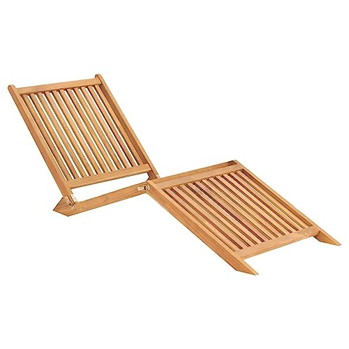 Youuihom Strandstühle Stühle für die Terrasse Stühle für draußen Sonnenliege Massivholz Teak Geeignet für Terrasse, Bistro, Balkon, Garten, Swimmingpool