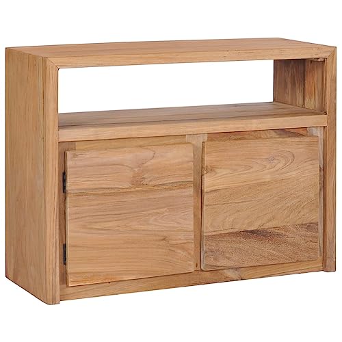 HETFTJN Sideboard, Bücherregal Schuhschrank Schmal Besenschrank Kommode Geeignet für Schlafzimmer Flur Entrance Office 80x30x60 cm Massivholz Teak