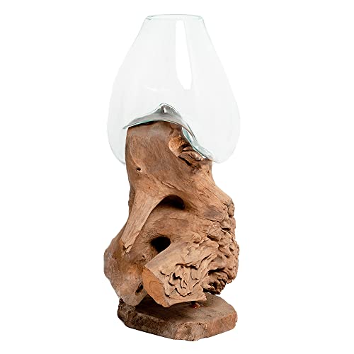 Deko-Objekt Drop-UNO ca. H90cm Teak Dekovase Blumenvase Unikat Baumwurzel Wurzel