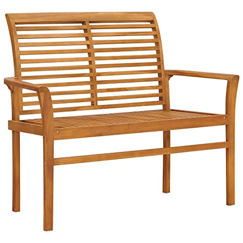 JHQHSM Gartenbank, Outdoorbank Bank im freien Bank für den Garten Parkbank Sitzbank Outdoor Geeignet für Garten Hinterhof Terrasse 112 cm Massivholz Teak