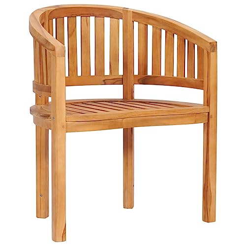 UTSRABFA Stühle für draußen Terrassenstuhl Gartenstühle Esszimmerstühle Bananenstuhl Massivholz Teak Geeignet für Garten, Rasen, Strand, Terrasse