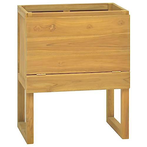 Lauuoeriau Schränke und Aufbewahrung, Aufbewahrungsschränke und Schließfächer, Badezimmerschrank, 60 x 40 x 75 cm, Massivholz, Teakholz