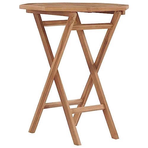 JHQHSM Klappbarer Gartentisch, Outdoor Esstisch Terrassentisch Wetterfest Outdoor Tisch Balkontisch Gartenmöbel Geeignet für Terrasse Bistro Garten Balkon 60×60×75 cm Teak Massivholz