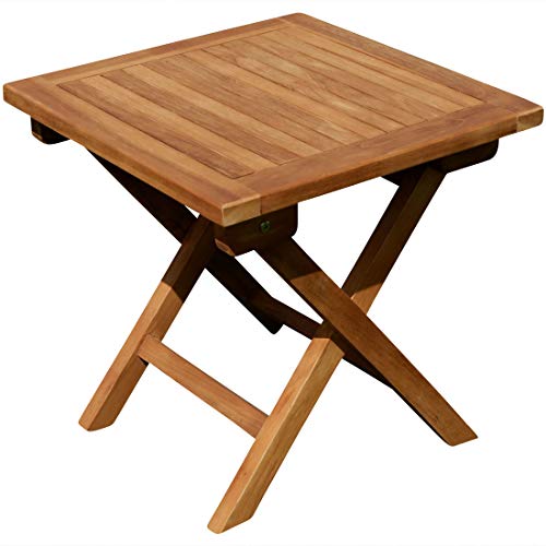 ASS Teak Klapptisch Holztisch Gartentisch Garten Tisch Beistelltisch 45x45cm Holz JAV-Picnic