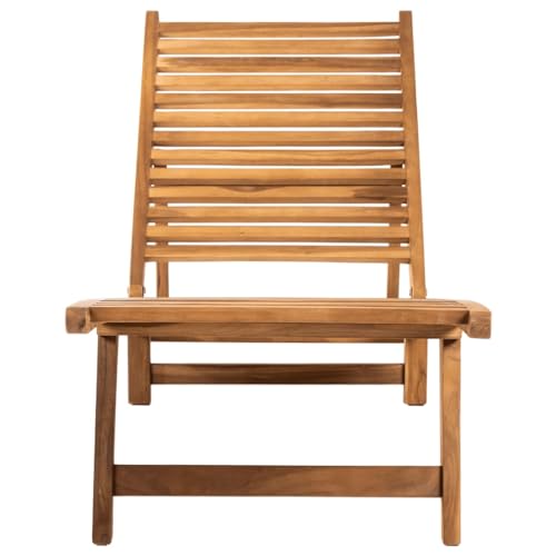 QJBSAVVA Beach Chair Sonnenliege Campingstuhl Liege Balkon - Sonnenliege Massivholz Teak für Terasse Strand Lounge Garten