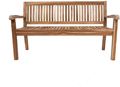 SAM Gartenbank Kingsbury, 3-Sitzer Sitzbank 150 cm, Teakholz massiv, Holzbank für Balkon, Terrasse, Wintergarten oder Garten, pflegeleichtes Unikat, Holzbank, Gartenmöbel