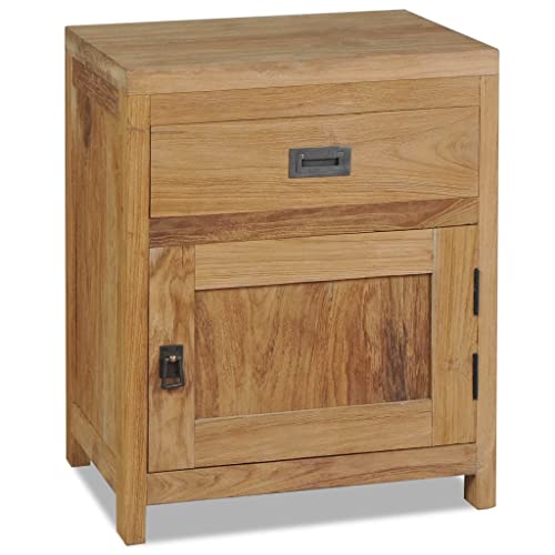 THOYTOUI Nachttisch, Kommode Nachtkästchen Konsolentisch Telefontisch Geeignet für Büro Wohnstube Hotel Wohnung Massivholz Teak 40 x 30 x 50 cm