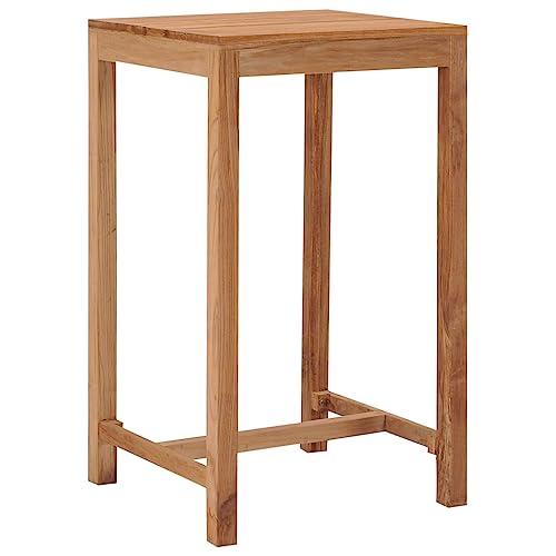 JHQHSM Outdoor-Bartisch, Terrassentisch Wetterfest Outdoor Tisch Balkontisch Outdoor Esstisch Gartenmöbel Geeignet für Bistro Garten Balkon Terrasse 60x60x105 Massivholz Teak