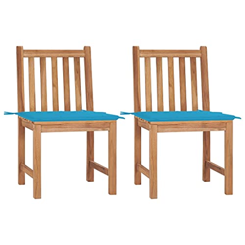 UTSRABFA Deckstühle Freizeitstühle Terrassen-Schwingstuhl Bar-Stühle Gartenstühle 2 STK. mit Kissen Massivholz Teak Geeignet für Außenbereich, Küche, Esszimmer, Gästezimmer