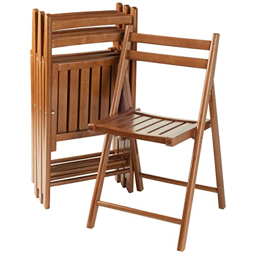 Winsome Robin 4-PC Folding Chair Set Stuhl, Holz, braun (Teak), 17.64 x 20.1 x 32.28