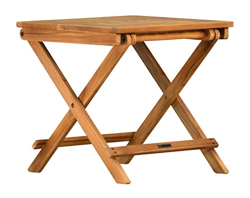 Kai Wiechmann Teak Beistelltisch Balkontisch Gartentisch Beistelltisch Holz Klapptisch Blumenhocker Holz 50 x 50 cm klappbar handlich wetterfest