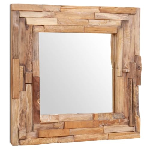 Kangmusi Dekorativer Spiegel Teak 60 x 60 cm Quadratisch, kangmusi244562