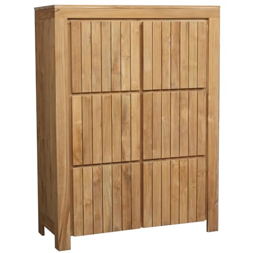 Teako Design Schrank Avesta aus Teakholz, 150cm Breit, Wohnzimmer Möbel, Naturfarben, Langlebiger Holzschrank, Stilvolle Aufbewahrungslösung, Nachhaltige Holzmöbel