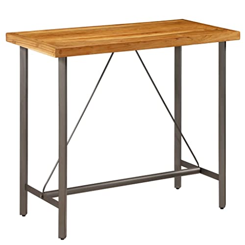 ZQQLVOO Bar Laptop-Tisch Studio-Esstisch Bartisch Recyceltes Massivholz Teak 120 x 58 x 106 cm Geeignet für Küche, Esszimmer, Wohnzimmer und Büro