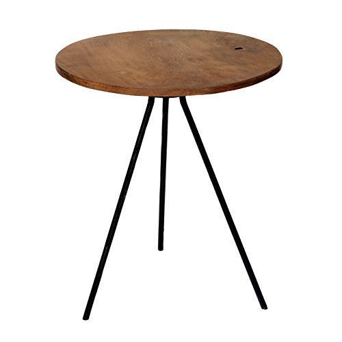 Brillibrum Design | Couchtisch rund | Beistelltisch Teakholz | Handmade | Tisch - Fast rund/rund, Ø 39,5 cm