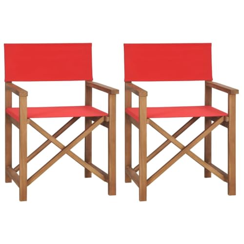 [Enshey Regiestühle 2 Stk.Massives Teakholz in Grau]: Set mit 2 Klappstühlen für Gartenmöbel – Regiestühle aus grauem Teakholz – Premium-Massivholzdesign-Verrotten