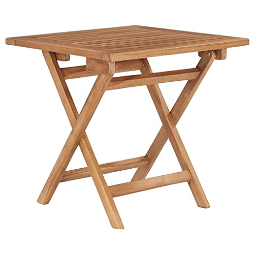 KTHLBRH (Blitzlie ferung) Balkon Runder Tisch | Klappbares Design | Gartentisch | Campingtisch | Beistelltisch | Liege-Beistelltisch Klappbarer Gartentisch 45x45x45 cm Teak Massivholz
