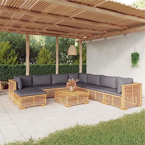 Fasba 9-TLG. Gartenlounge Holz, Loungemöbel Garten Holz, Gartensofa Lounge, Sitzgruppe Gartenmöbel, Massivholz Teak/ 3100890