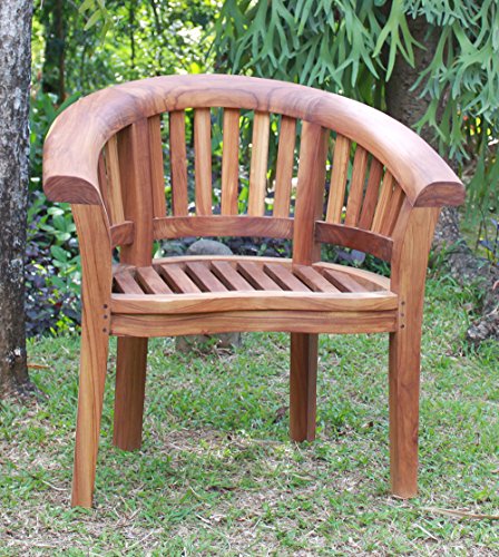 Strandkorbwerk Teakholz Sessel Bananensessel Gartensessel Holzsessel Teak Garten