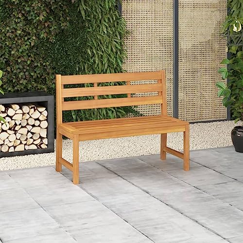 JHQHSM Gartenbank 114 cm Massivholz Teak, Sitzbank Outdoor Bank im freien Bank für den Garten Holzbank Gartenbank wetterfest Geeignet für Terrasse Veranda Hinterhof Garten
