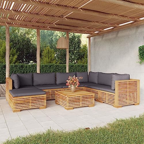 BaraSh 8-TLG. Garten-Lounge-Set mit Kissen Massivholz Teak Sitzauflagen GartenmöBel