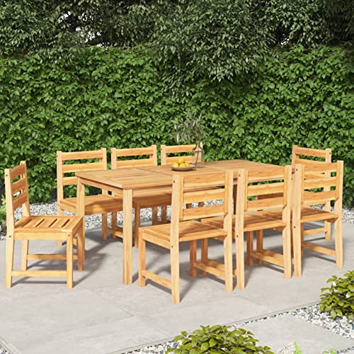 Verderoom 9-TLG. Gartentisch Mit Stühlen, Sitzgruppe Outdoor, Gartenmöbel Set, Gartenmöbel Holz, Garten Sitzgruppe, Massivholz Teak