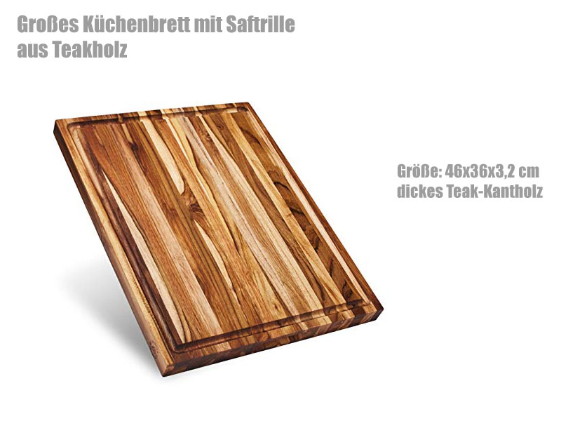 Großes Teak Küchenbrett