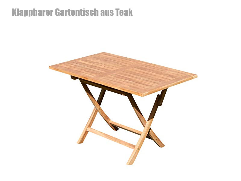 Klappbarer Gartentisch aus Teakholz