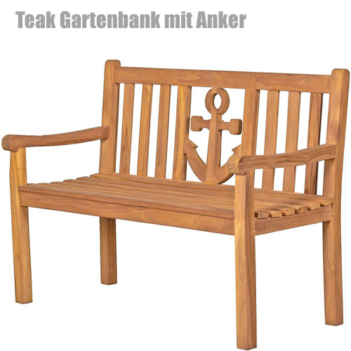 Teak Gartenbank mit Anker