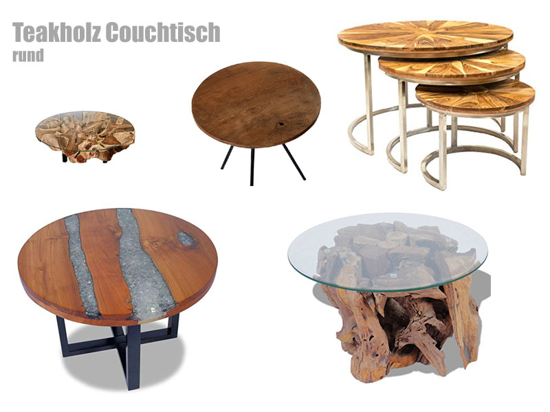 Runder Teakholz Couchtisch