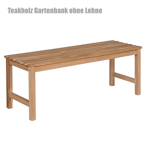 Teak Gartenbank ohne Lehne