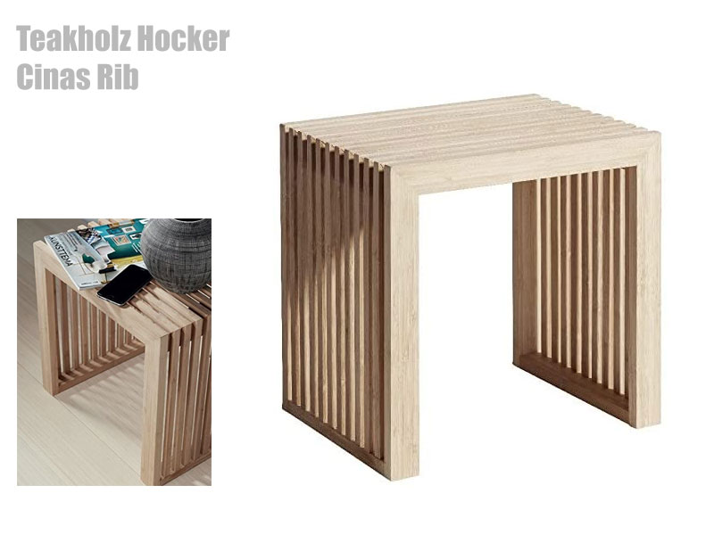 Cinas Rib Teakholz Hocker