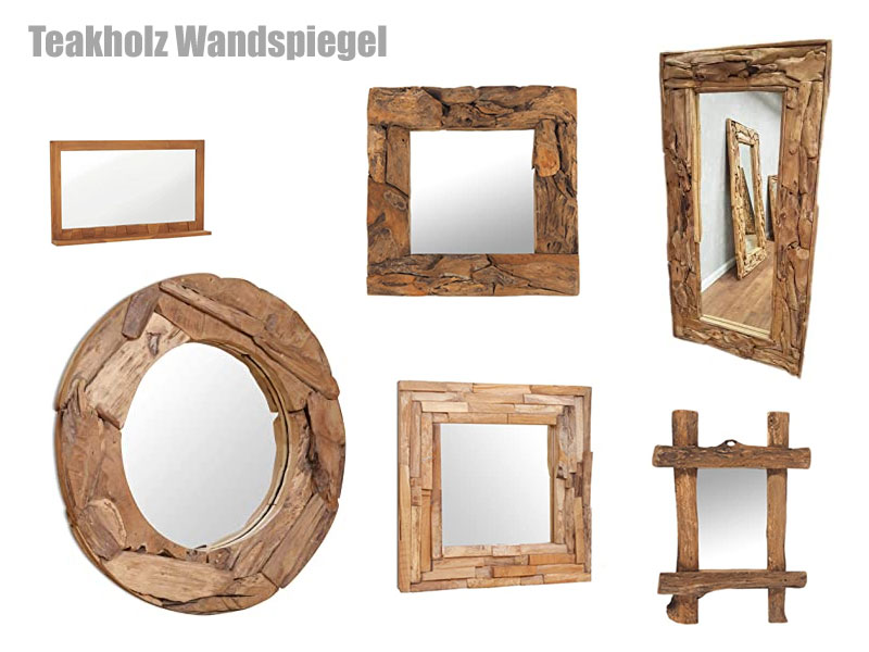 Wandspiegel aus Teak